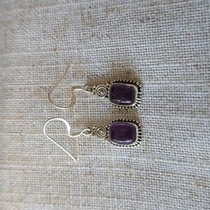 925SterlingSilver~Amethyst Earrings~New